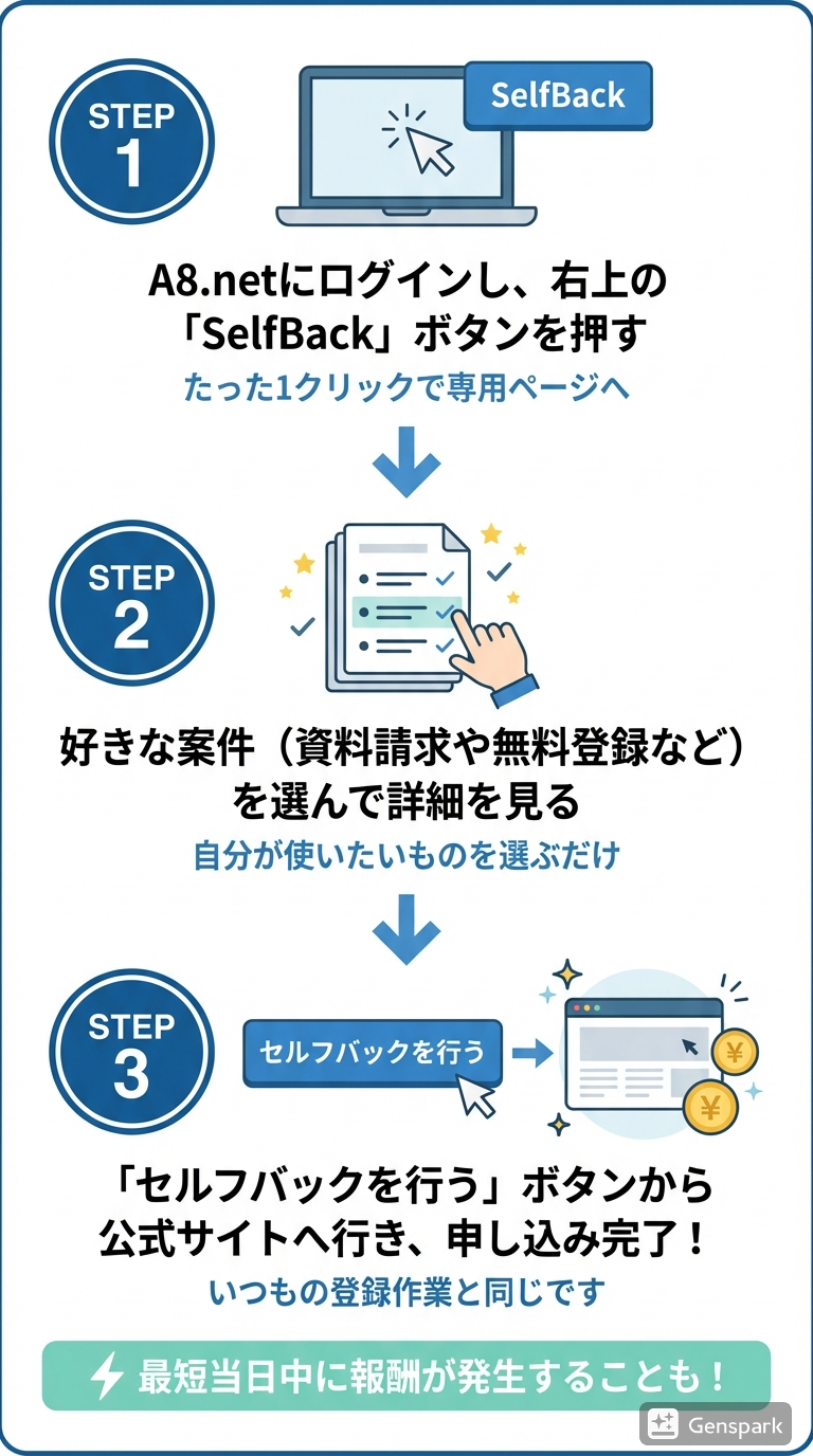 セルフバックの図解